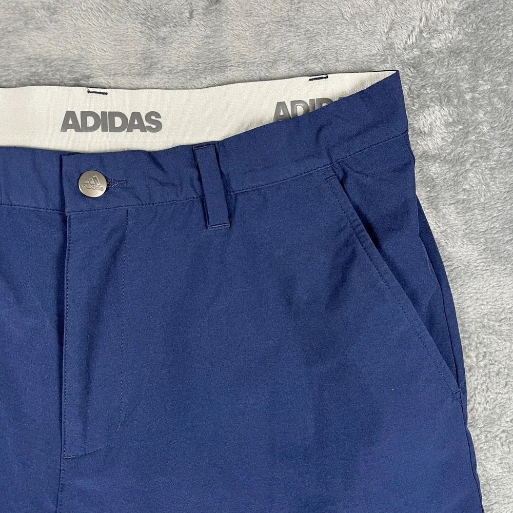 Adidas Golf Shorts Mens 32 Blue Stretch Performance Flat Front Gripper Waistband